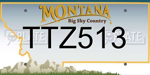TTZ513 Montana License Plate