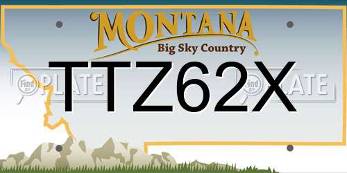 TTZ62X Montana License Plate