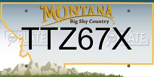 TTZ67X Montana License Plate