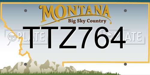 TTZ764 Montana License Plate