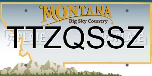 TTZQSSZ Montana License Plate
