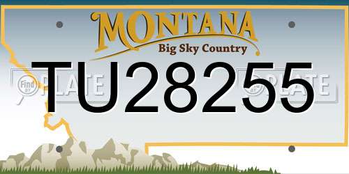 TU28255 Montana License Plate