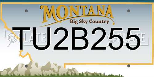 TU2B255 Montana License Plate