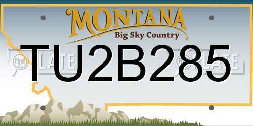 TU2B285 Montana License Plate