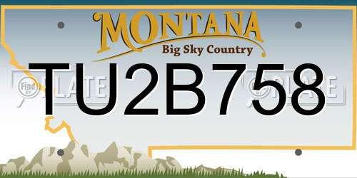TU2B758 Montana License Plate