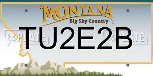 TU2E2B Montana License Plate