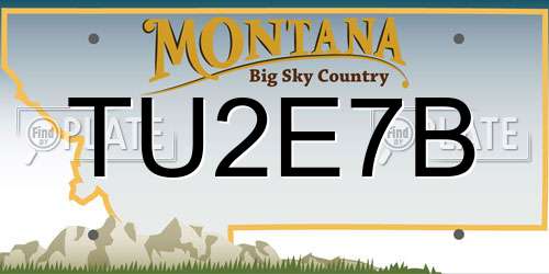 TU2E7B Montana License Plate