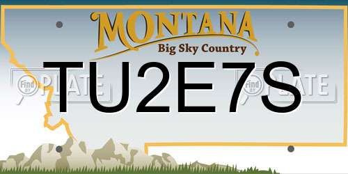 TU2E7S Montana License Plate