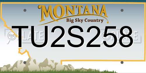 TU2S258 Montana License Plate