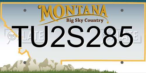 TU2S285 Montana License Plate