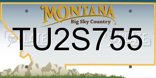 TU2S755 Montana License Plate