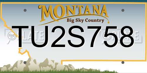 TU2S758 Montana License Plate