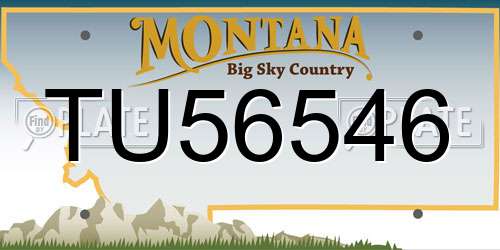 TU56546 Montana License Plate