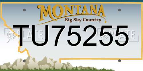 TU75255 Montana License Plate