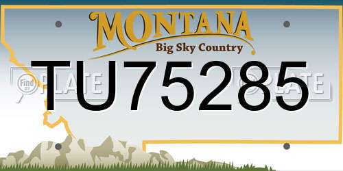 TU75285 Montana License Plate