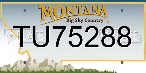 TU75288 Montana License Plate