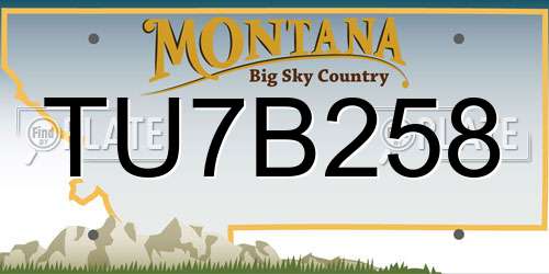 TU7B258 Montana License Plate