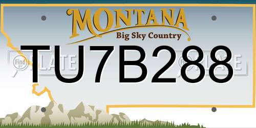 TU7B288 Montana License Plate