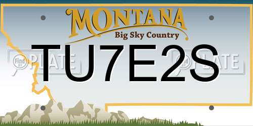 TU7E2S Montana License Plate