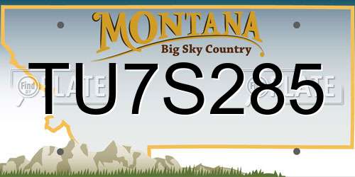 TU7S285 Montana License Plate