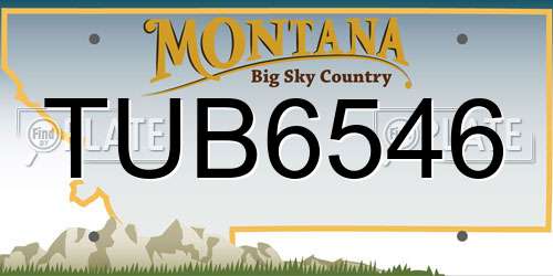 TUB6546 Montana License Plate