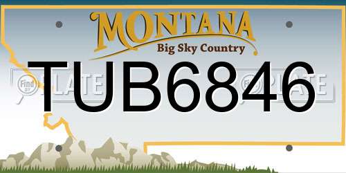 TUB6846 Montana License Plate
