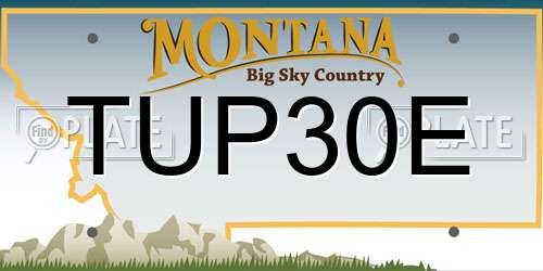 TUP30E Montana License Plate
