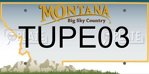 TUPE03 Montana License Plate