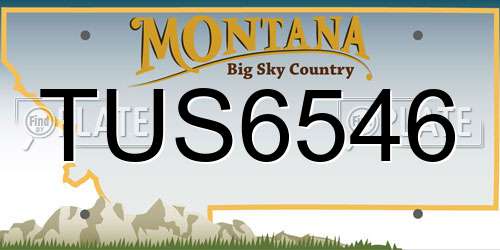 TUS6546 Montana License Plate