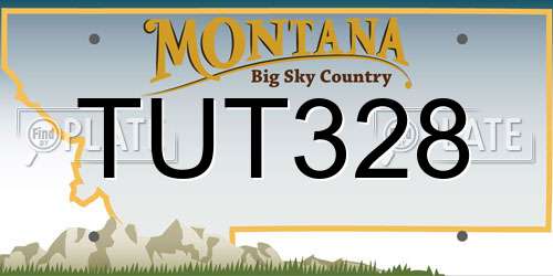 TUT328 Montana License Plate