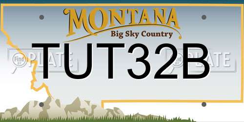TUT32B Montana License Plate