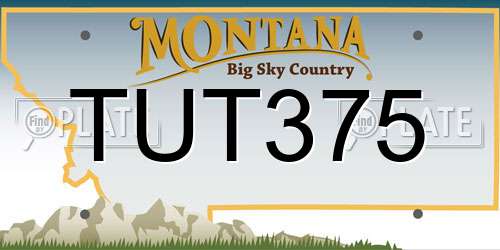 TUT375 Montana License Plate