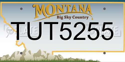 TUT5255 Montana License Plate