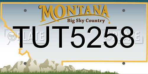 TUT5258 Montana License Plate