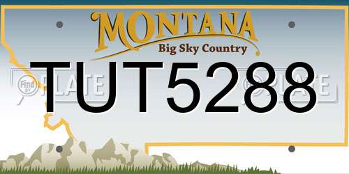TUT5288 Montana License Plate