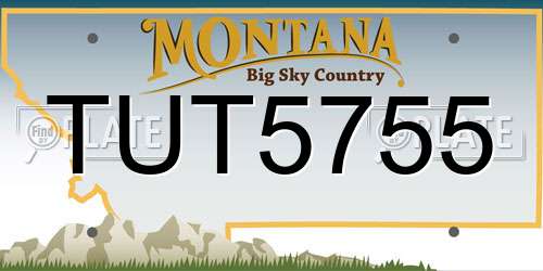 TUT5755 Montana License Plate