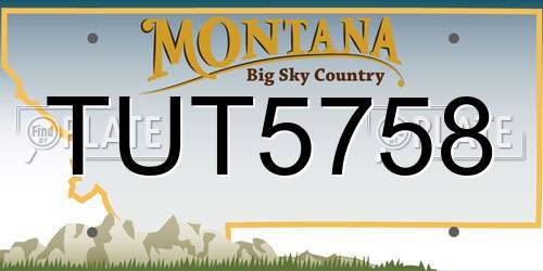 TUT5758 Montana License Plate