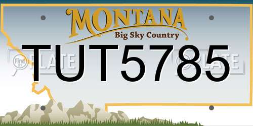 TUT5785 Montana License Plate