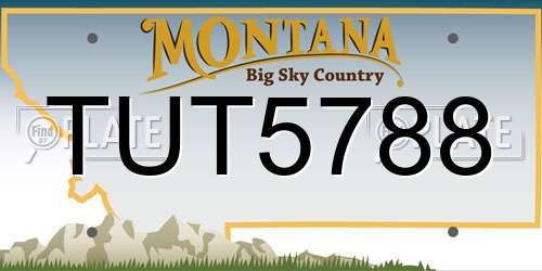 TUT5788 Montana License Plate