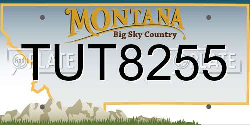 TUT8255 Montana License Plate