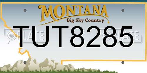 TUT8285 Montana License Plate