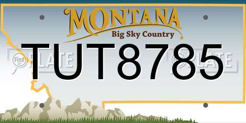 TUT8785 Montana License Plate