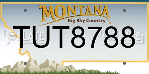 TUT8788 Montana License Plate