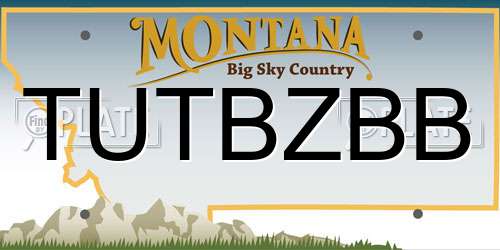 TUTBZBB Montana License Plate