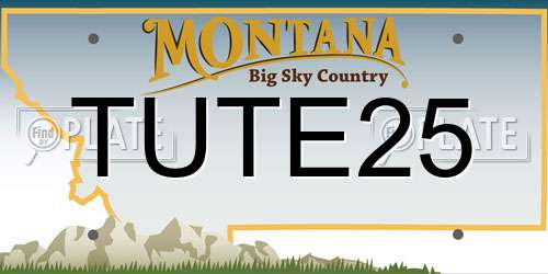 TUTE25 Montana License Plate