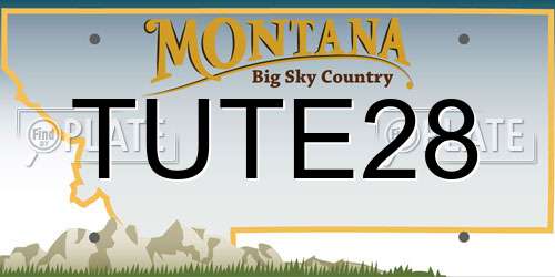 TUTE28 Montana License Plate