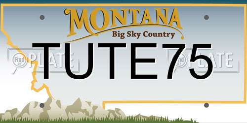 TUTE75 Montana License Plate