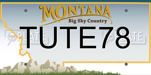 TUTE78 Montana License Plate