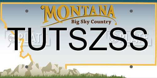 TUTSZSS Montana License Plate