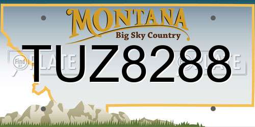 TUZ8288 Montana License Plate